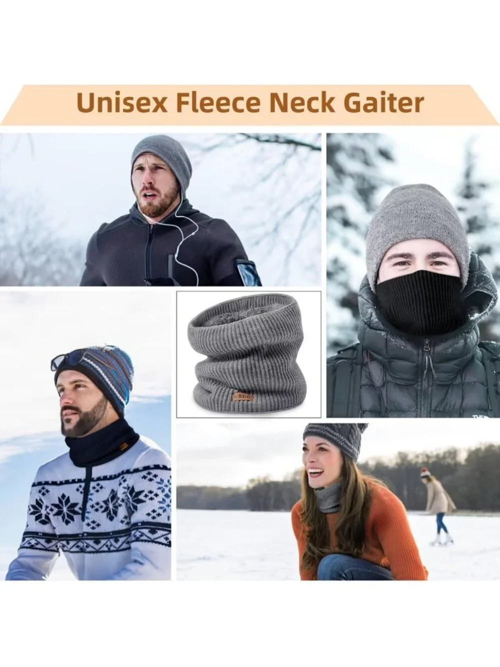 Cozy Winter Neck Gaiters for Men & Women - 3 Pack Thick Fleece Warmers